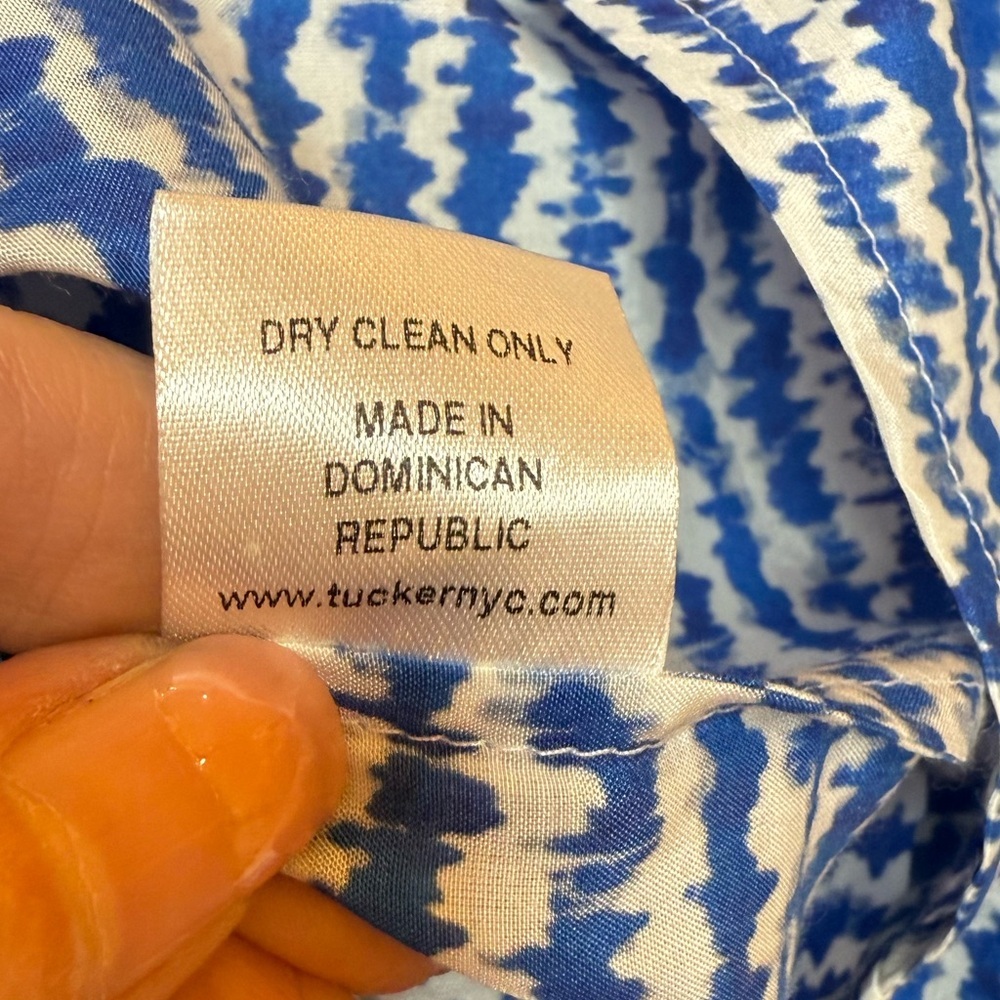 Tucker NYC The Classic Blouse Cobalt Sound Silk Cotton XL NWT - Picture 8 of 10